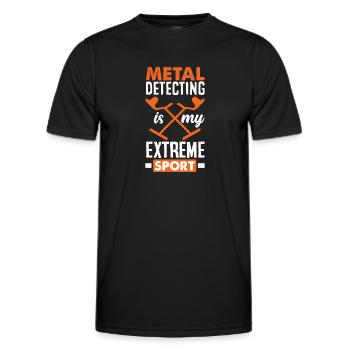 Détecteur de métaux à sondage amusant - T-shirt sport Homme - noir - Devant - AI Model Male 178 dark (178cm)