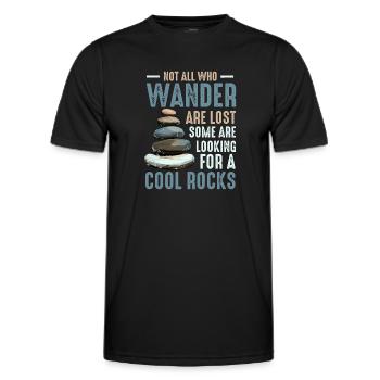 Wandern Sie auf der Suche nach coolen Felsen - Männer Funktions-T-Shirt - Schwarz - Vorne - AI Model Male 178 dark (178cm)