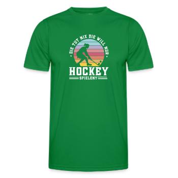 Die will nur Hockey spielen Hallenhockey - Männer Funktions-T-Shirt - Kelly Green - Vorne - AI Model Male 178 dark (178cm)
