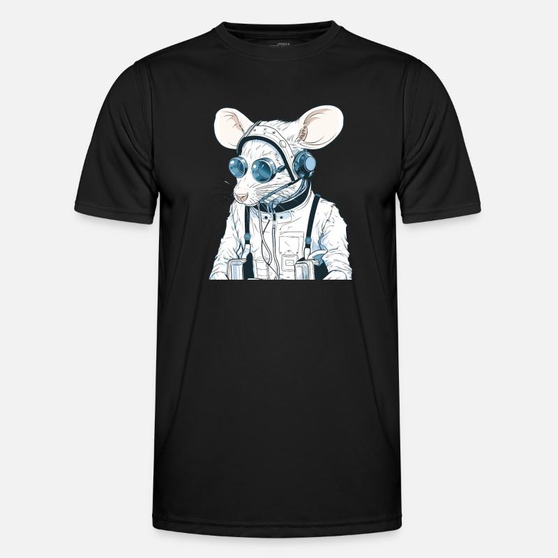 Mouse, Gaming, Pilot, Nerd, Funny, Lab Rat Rat Men's Functional T-Shirt