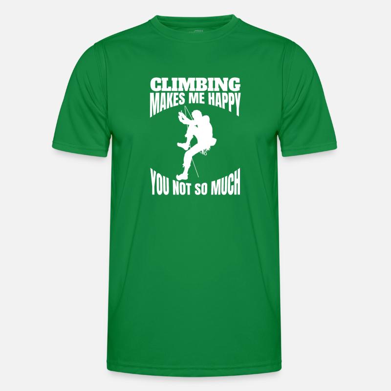 Kletterer Berg Bergklettern Klettern Bergsteigen Männer Funktions-T-Shirt