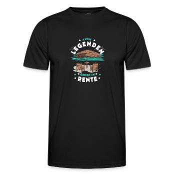 Rentner Rente Pension Auch Legenden gehen in Rente - Männer Funktions-T-Shirt - Schwarz - Vorne - AI Model Male 178 dark (178cm)