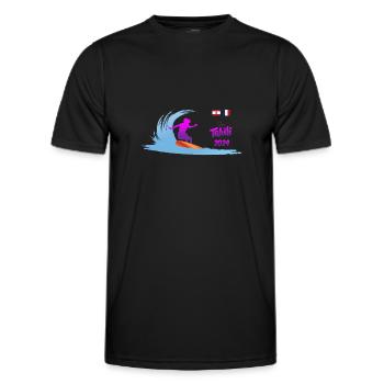 2024 Surf Tahiti Frauen - Männer Funktions-T-Shirt - Schwarz - Vorne - AI Model Male 178 dark (178cm)