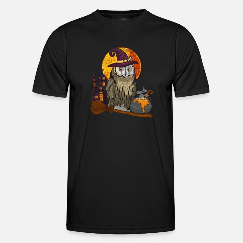 Hexen Hut Weiser Vogel Geschenk Halloween Eule Männer Funktions-T-Shirt