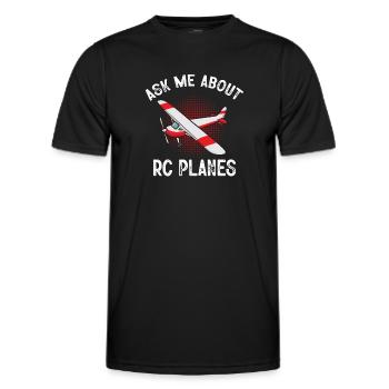 Modèle d’avion télécommandé - T-shirt sport Homme - noir - Devant - AI Model Male 178 dark (178cm)