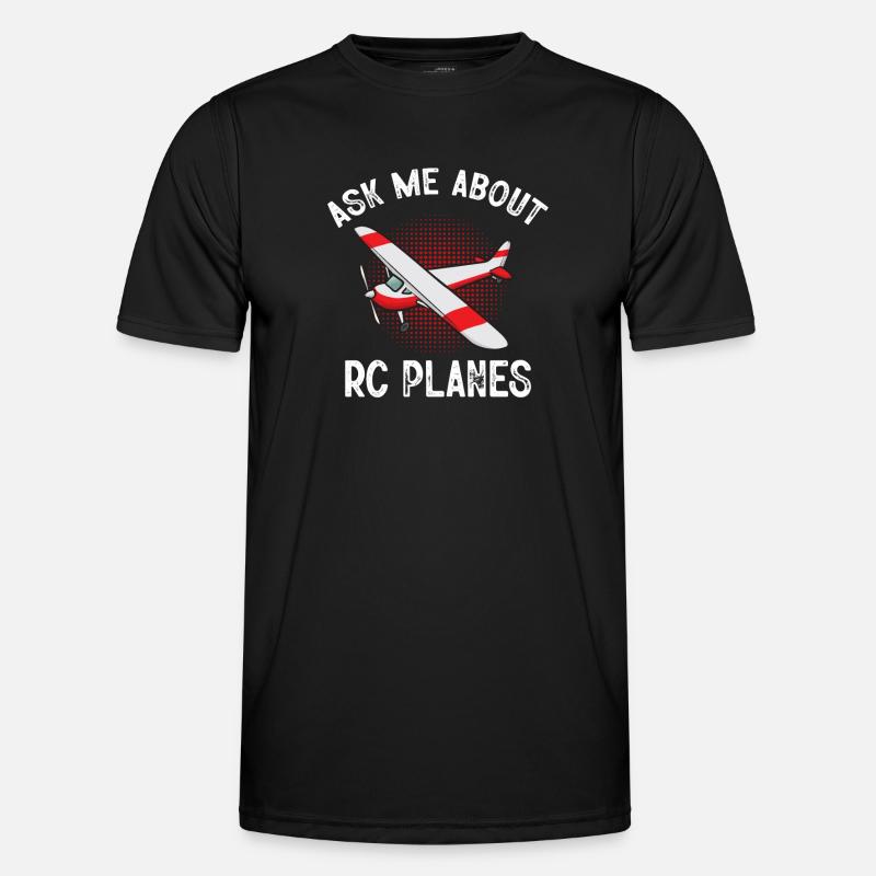 Remote Controlled Airplane Model Airplane - Men's Functional T-Shirt - black
