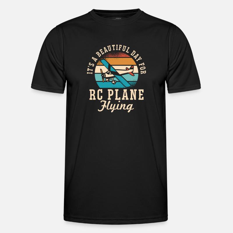 Remote Controlled Airplane Model Airplane - Men's Functional T-Shirt - black