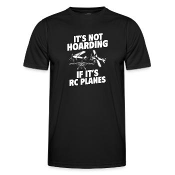 Modèle d’avion télécommandé - T-shirt sport Homme - noir - Devant - AI Model Male 178 dark (178cm)