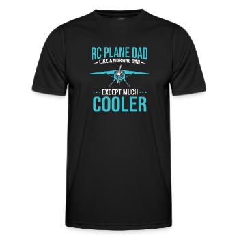 Modèle d’avion télécommandé - T-shirt sport Homme - noir - Devant - AI Model Male 178 dark (178cm)