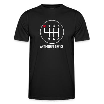 Anti Theft Device Manual Shift Speed Stick Shift - Men's Functional T-Shirt - black - Front - AI Model Male 178 dark (178cm)
