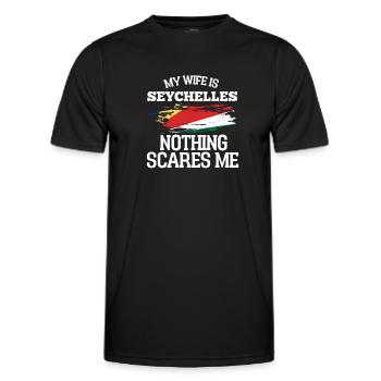 Seychellen - Männer Funktions-T-Shirt - Schwarz - Vorne - AI Model Male 178 dark (178cm)