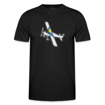 Modèle d’avion télécommandé - T-shirt sport Homme - noir - Devant - AI Model Male 178 dark (178cm)