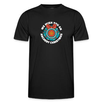 Tir à l’arc Archer de tir à l’arc - T-shirt sport Homme - noir - Devant - AI Model Male 178 dark (178cm)
