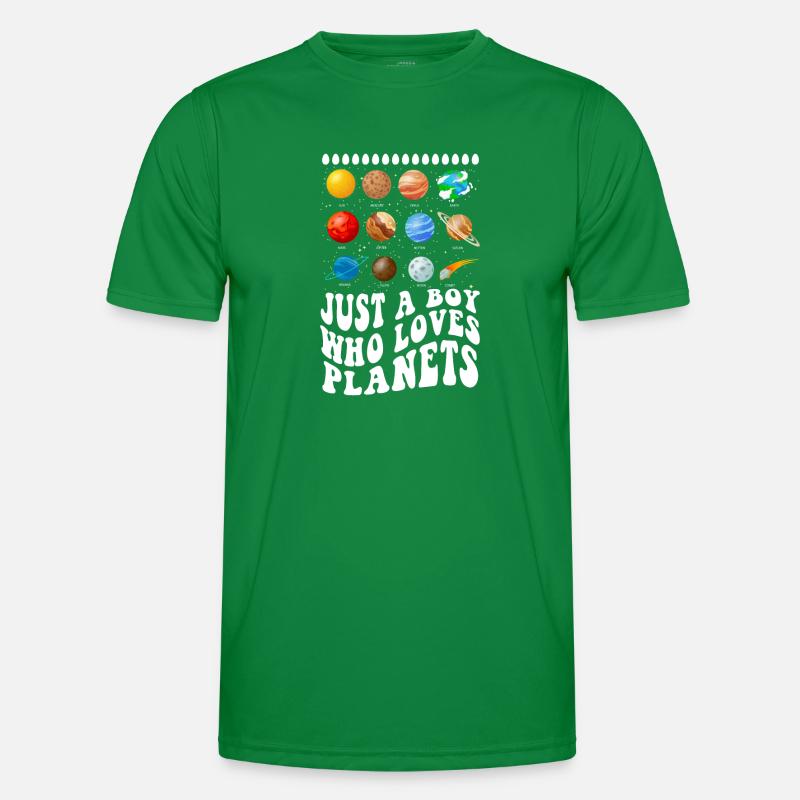 Nur ein Junge, der Planeten Sonnensystem liebt Männer Funktions-T-Shirt