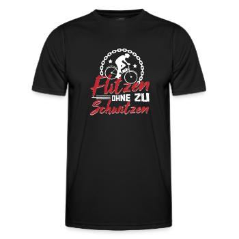 E-Bike Elektrofahrrad Flitzen ohne zu schwitzen - Männer Funktions-T-Shirt - Schwarz - Vorne - AI Model Male 178 dark (178cm)