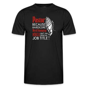 Pastor Job Title - Men's Functional T-Shirt - black - Front - AI Model Male 178 dark (178cm)