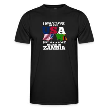 Zambia - Men's Functional T-Shirt - black - Front - AI Model Male 178 dark (178cm)