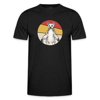 Lemur Catta Ring-tailed lemur - Men's Functional T-Shirt - black - Front - AI Model Male 178 dark (178cm)