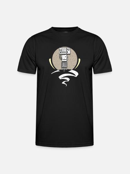 Synthesizer Synth Keyboard Elektronische Musiker - Männer Funktions-T-Shirt - Schwarz