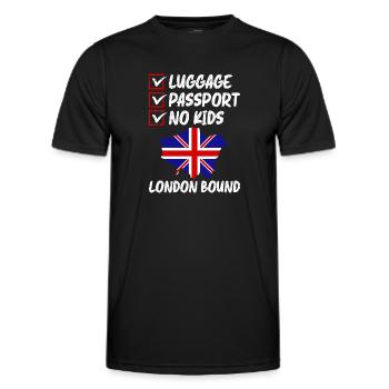 Luggage Passport No Kids London Bound Vacation - Men's Functional T-Shirt - black - Front - AI Model Male 178 dark (178cm)