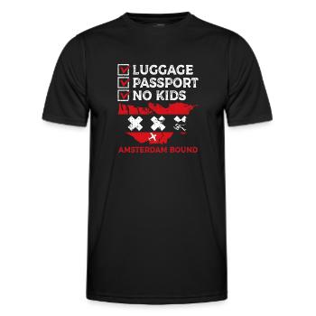 Luggage Passamsterdam Bound Travel Holidays - Men's Functional T-Shirt - black - Front - AI Model Male 178 dark (178cm)