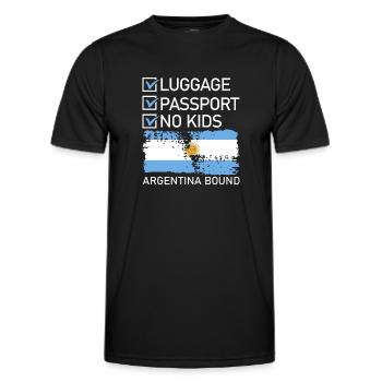 Luggage Passport No Kids Argentina Bound - Men's Functional T-Shirt - black - Front - AI Model Male 178 dark (178cm)