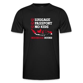 Gepäck Passport No Kids Indonesien Bound Vacation - Männer Funktions-T-Shirt - Schwarz - Vorne - AI Model Male 178 dark (178cm)