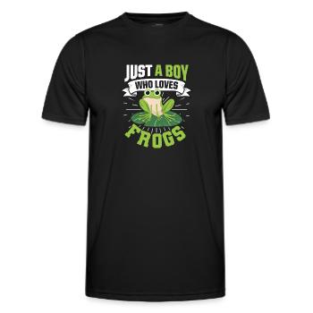 Juste un garçon qui aime les grenouilles Herpétologiste Amphibien - T-shirt sport Homme - noir - Devant - AI Model Male 178 dark (178cm)