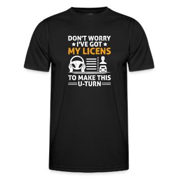 Permis de conduire passé Nouveau permis de conduire S - T-shirt sport Homme - noir - Devant - AI Model Male 178 dark (178cm)