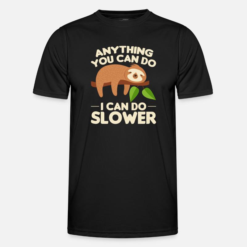 Faultier Schlaf Spruch - Männer Funktions-T-Shirt - Schwarz