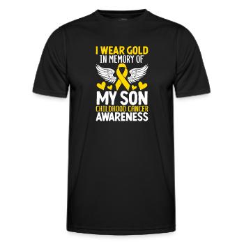 Childhood Cancer Son Family Childhood Cancer - Men's Functional T-Shirt - black - Front - AI Model Male 178 dark (178cm)