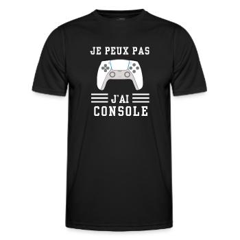 Je peux pas j'ai console - T-shirt sport Homme - noir - Devant - AI Model Male 178 dark (178cm)