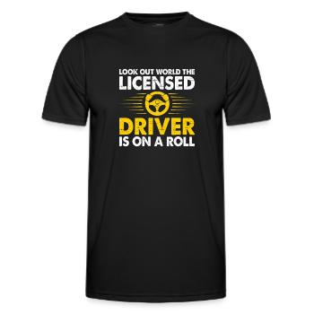 Driving License Passed New Driver Permit Driving S - Men's Functional T-Shirt - black - Front - AI Model Male 178 dark (178cm)
