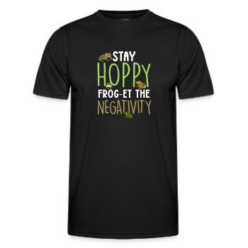 Herpetologist Amphibian Toad Stay Hoppy Frog The N - Männer Funktions-T-Shirt - Schwarz - Vorne - AI Model Male 178 dark (178cm)