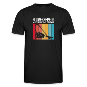 Domestic help, cleaner, housekeeper - Men's Functional T-Shirt - black - Front - AI Model Male 178 dark (178cm)