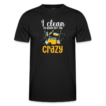 Domestic help, cleaner, housekeeper - Men's Functional T-Shirt - black - Front - AI Model Male 178 dark (178cm)