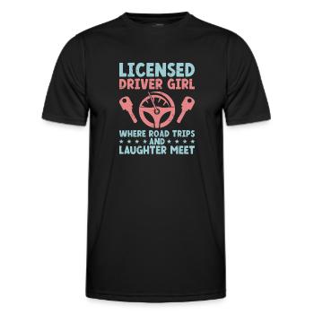 Permis de conduire passé Nouveau permis de conduire S - T-shirt sport Homme - noir - Devant - AI Model Male 178 dark (178cm)