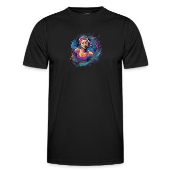 Schwimmer schwimmen Damen Schwimm - Männer Funktions-T-Shirt - Schwarz - Vorne - AI Model Male 178 dark (178cm)