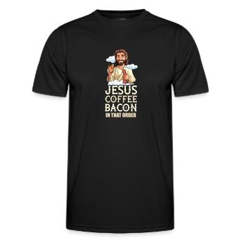 Bacon Bacon Coffee - Men's Functional T-Shirt - black - Front - AI Model Male 178 dark (178cm)
