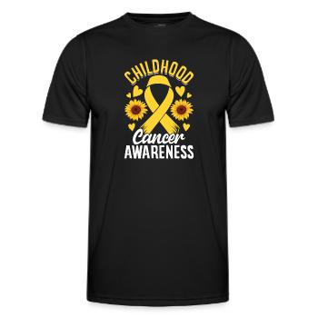 Childhood Cancer Month Gold Ribbon Childhood - Men's Functional T-Shirt - black - Front - AI Model Male 178 dark (178cm)
