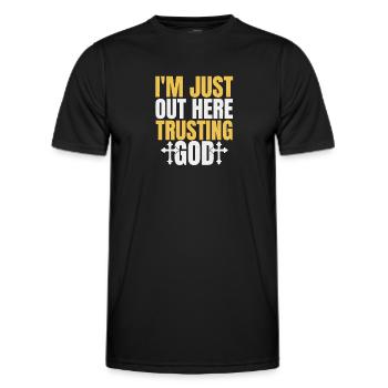 Christ, je suis juste ici et - T-shirt sport Homme - noir - Devant - AI Model Male 178 dark (178cm)