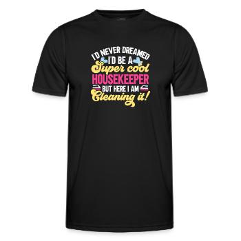 Aide domestique, femme de ménage, femme de ménage - T-shirt sport Homme - noir - Devant - AI Model Male 178 dark (178cm)