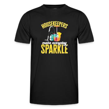 Domestic help, cleaner, housekeeper - Men's Functional T-Shirt - black - Front - AI Model Male 178 dark (178cm)