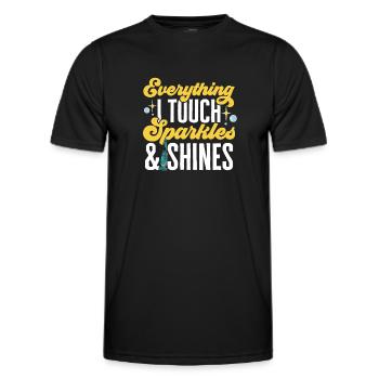 Domestic help, cleaner, housekeeper - Men's Functional T-Shirt - black - Front - AI Model Male 178 dark (178cm)