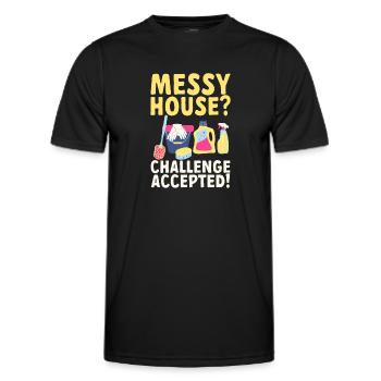 Service de ménage Femme de ménage Femme de ménage - T-shirt sport Homme - noir - Devant - AI Model Male 178 dark (178cm)