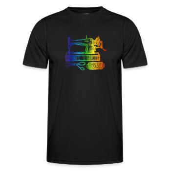 Couturière couturière de machine à coudre colorée couturière matelassée - T-shirt sport Homme - noir - Devant - AI Model Male 178 dark (178cm)