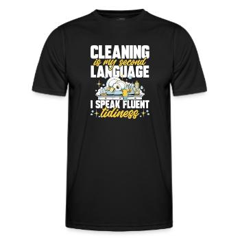 Domestic help, cleaner, housekeeper - Men's Functional T-Shirt - black - Front - AI Model Male 178 dark (178cm)