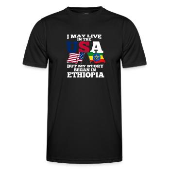 Ethiopia Usa - Men's Functional T-Shirt - black - Front - AI Model Male 178 dark (178cm)