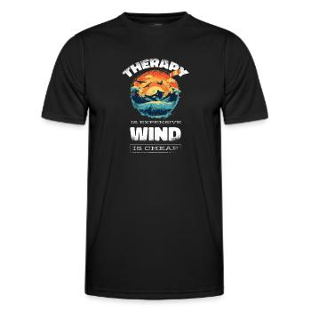 kitesurf kitesurf kitesurf kitesurf drôle - T-shirt sport Homme - noir - Devant - AI Model Male 178 dark (178cm)