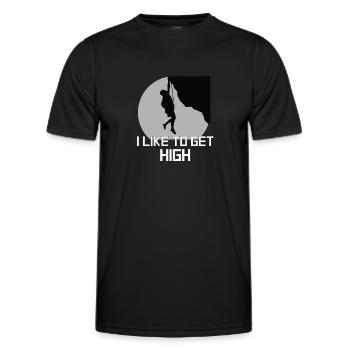 Rock Climbing - Men's Functional T-Shirt - black - Front - AI Model Male 178 dark (178cm)